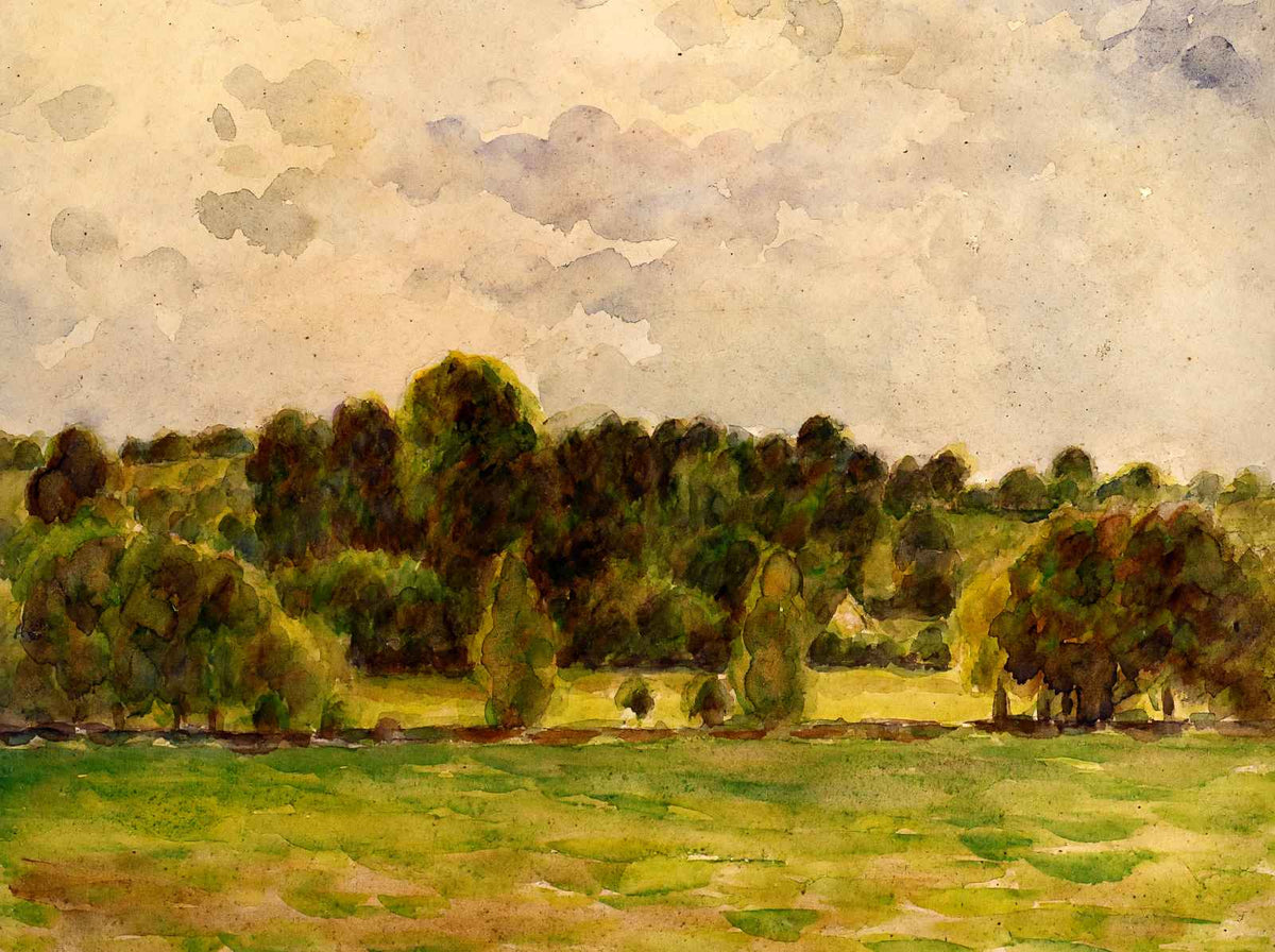 Eragny, Twilight Art Print 1890 Painting by Camille Pissarro (6 Sizes)