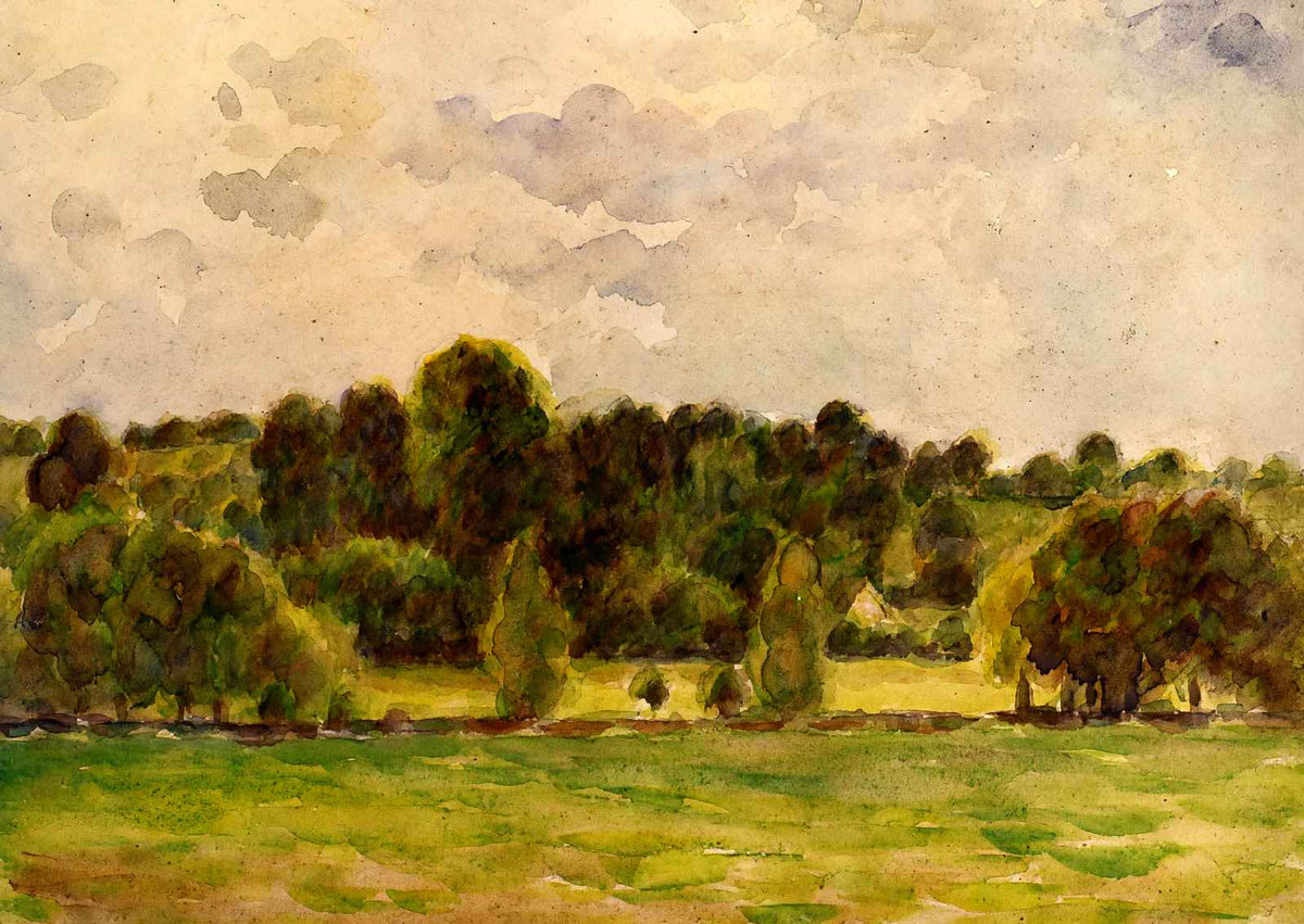 Eragny, Twilight Art Print 1890 Painting by Camille Pissarro (6 Sizes)