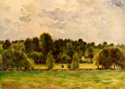 Eragny, Twilight Art Print 1890 Painting by Camille Pissarro (6 Sizes)