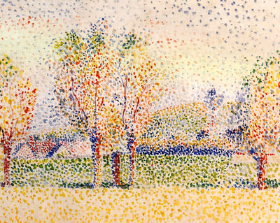 Eragny Landscape fine art print by Camille Pissarro (1886)