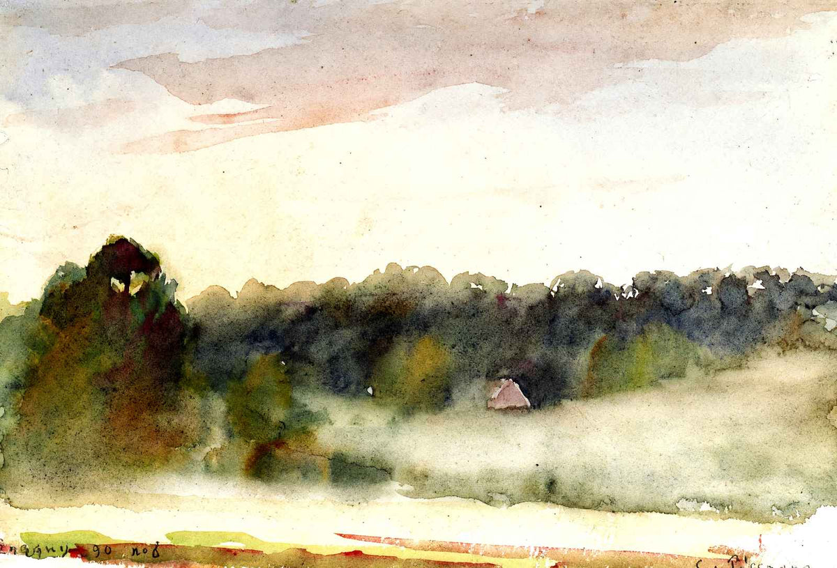 Eragny Landscape Fine Art Print 1890 Painting by Camille Pissarro (6 Sizes)