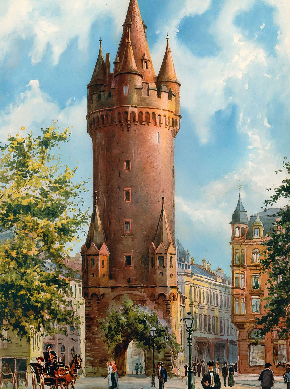 Eschenheimer Turm Frankfurt Vintage Print (7 Sizes) - Premium Quality