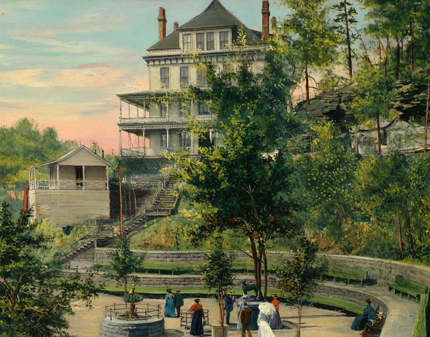 Basin Spring and Southern Hotel Eureka Springs AR in 1907 Art Print (7 Sizes)