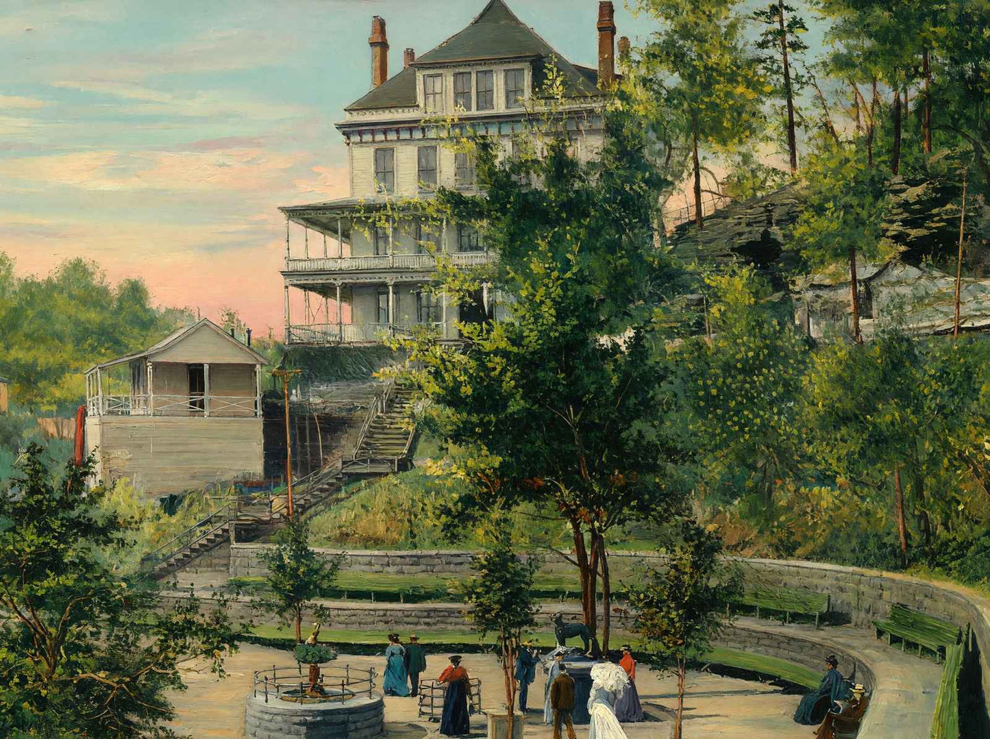 Basin Spring and Southern Hotel Eureka Springs AR in 1907 Art Print (7 Sizes)