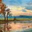 Evening on the Columbia River in 1908 art print