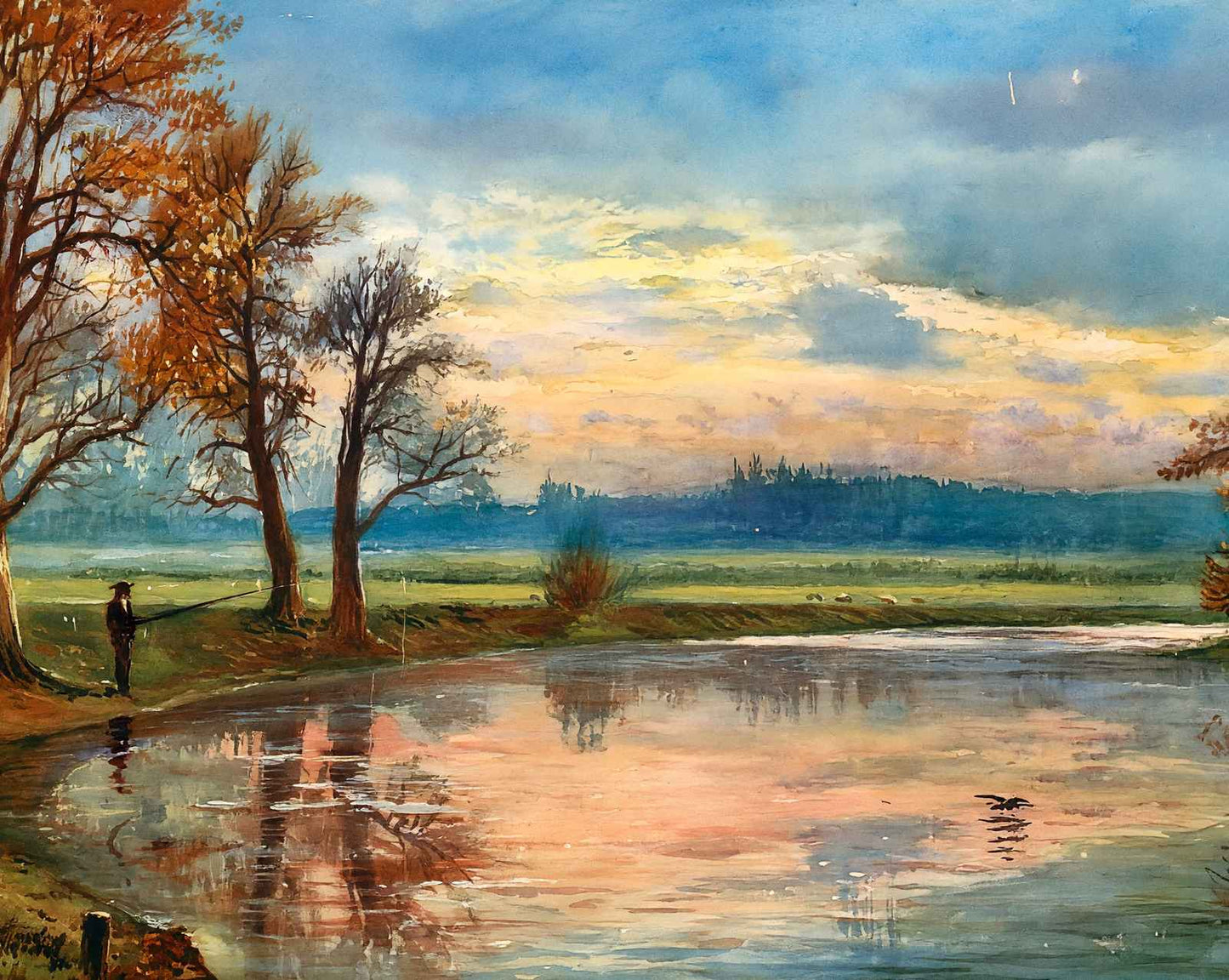 Evening on the Columbia River in 1908 art print