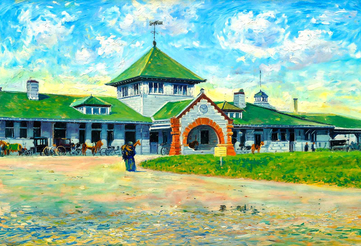 Depot, Fall River, Massachusetts in 1907 Art Print (7 Sizes) - Retouched