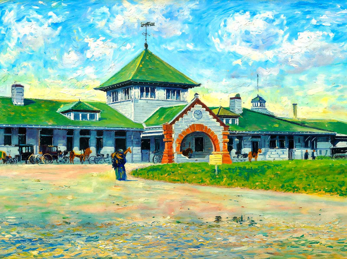 Depot, Fall River, Massachusetts in 1907 Art Print (7 Sizes) - Retouched
