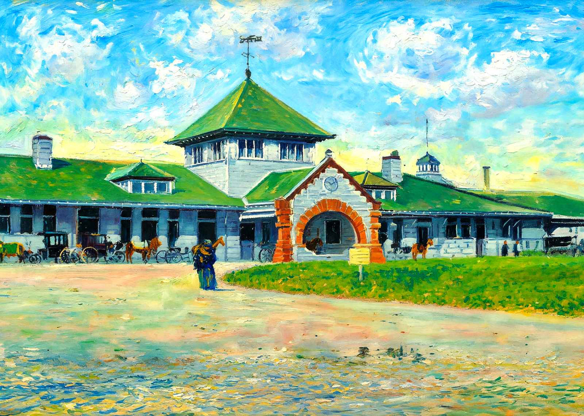 Depot, Fall River, Massachusetts in 1907 Art Print (7 Sizes) - Retouched