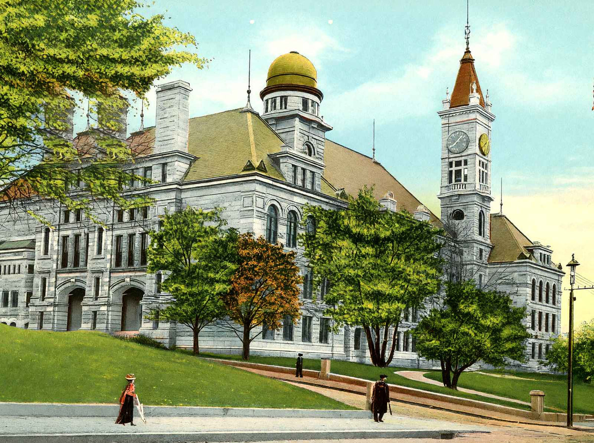 BMC Durfee High School, Fall River, MA in 1907 Vintage Print (7 Sizes)