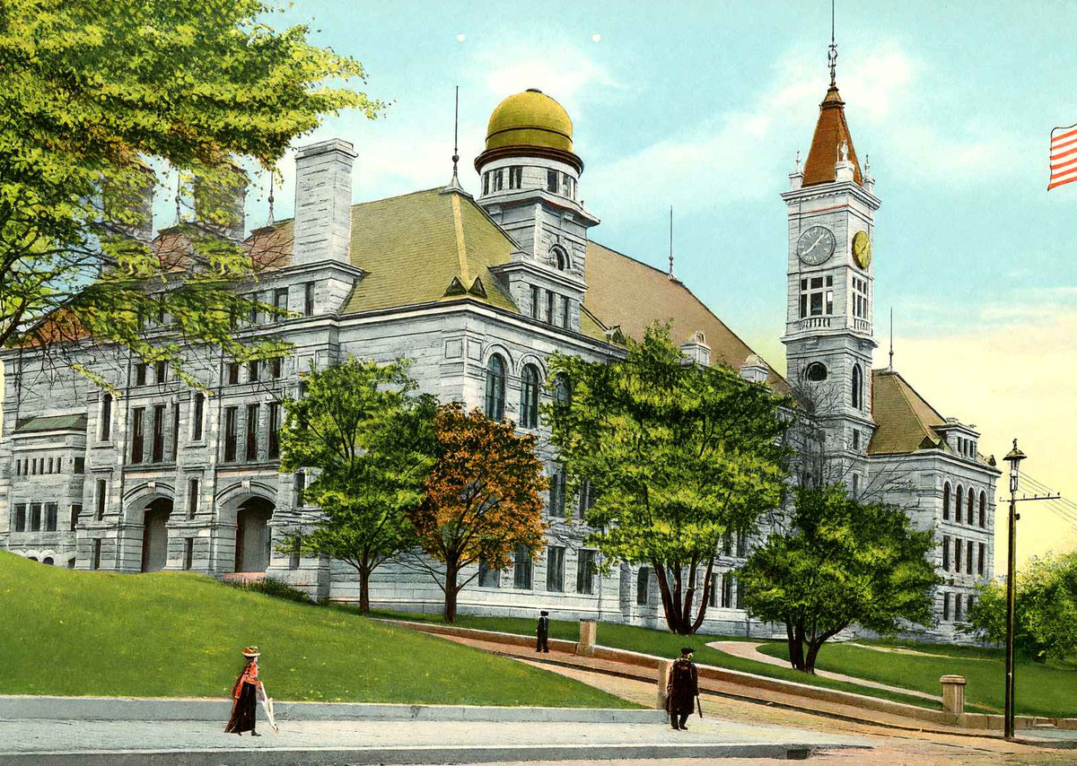 BMC Durfee High School, Fall River, MA in 1907 Vintage Print (7 Sizes)