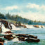 Falls of the Willamette River Oregon in 1908 Painting Print (7 Sizes)