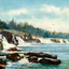 Falls of the Willamette River Oregon in 1908 Painting Print (7 Sizes)