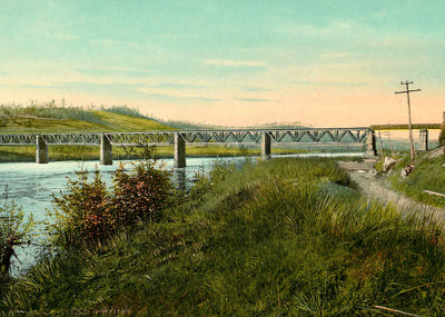 Six Mile Bridge Near Lynchburg VA in 1907 Vintage Print (7 Sizes)