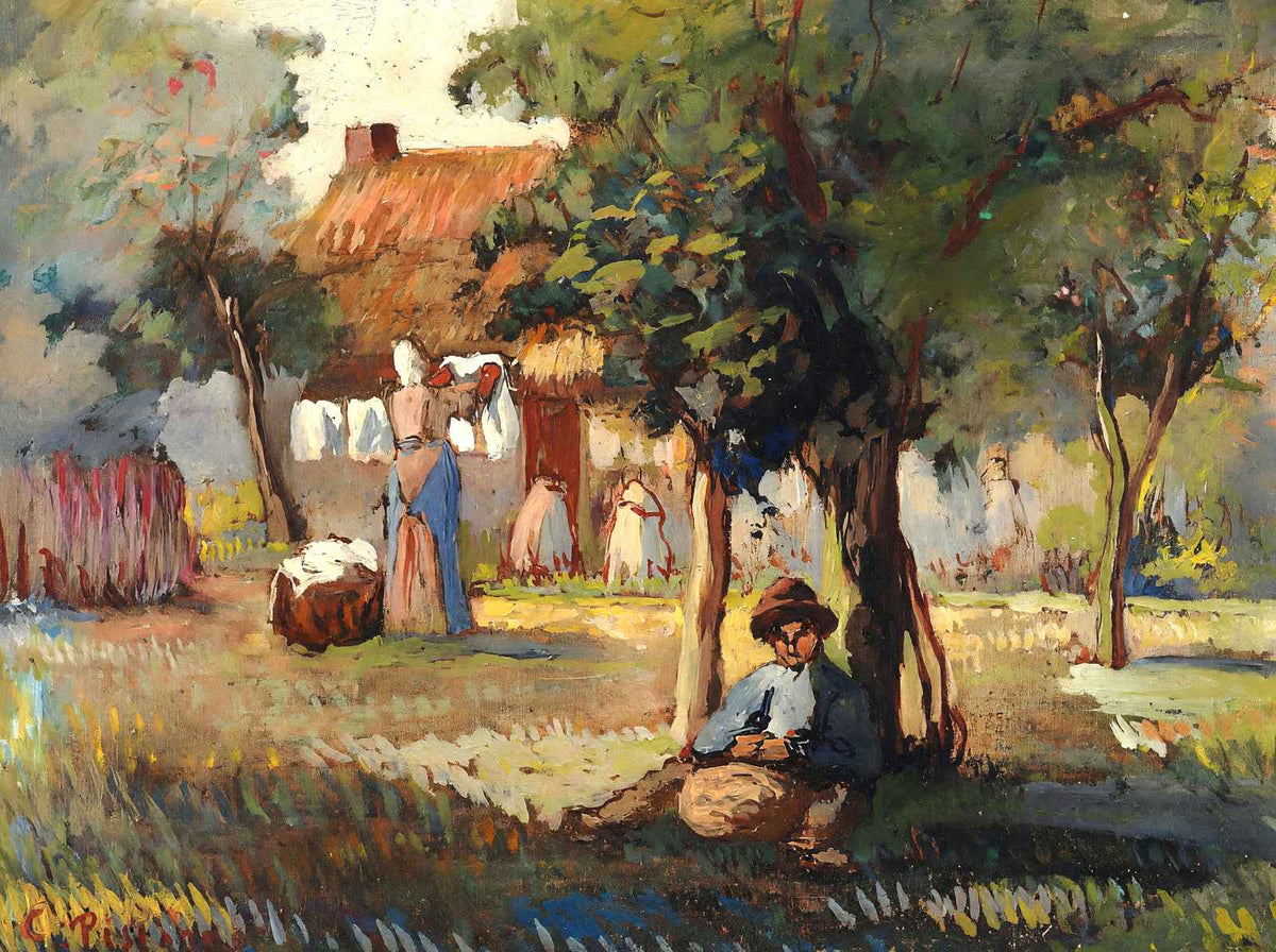 Family Garden Art Print 1887 Painting by Camille Pissarro (6 Sizes) - Acid Free