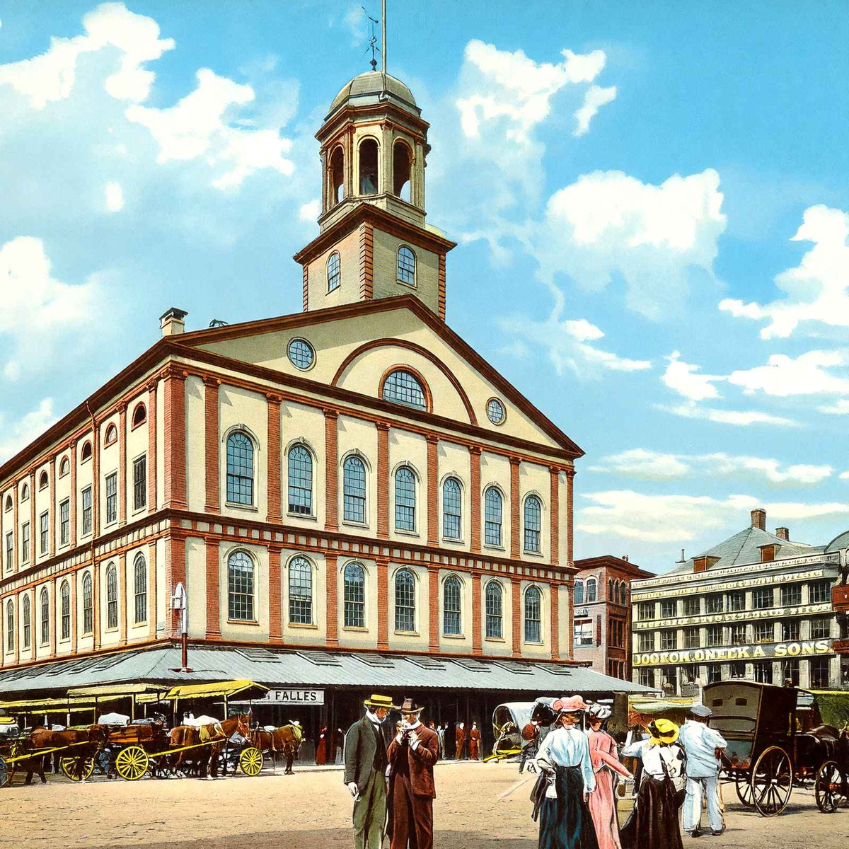 Faneuil Hall, Boston, Massachusetts in 1903 Vintage Print (7 Sizes)