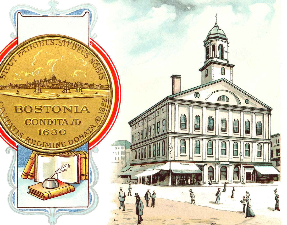 Faneuil Hall, Boston, Massachusetts in 1901 Vintage Print (7 Sizes)