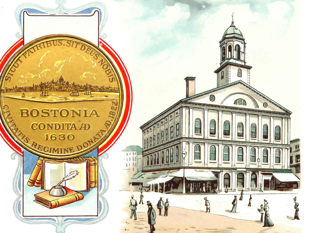 Faneuil Hall, Boston, Massachusetts in 1901 Vintage Print (7 Sizes)
