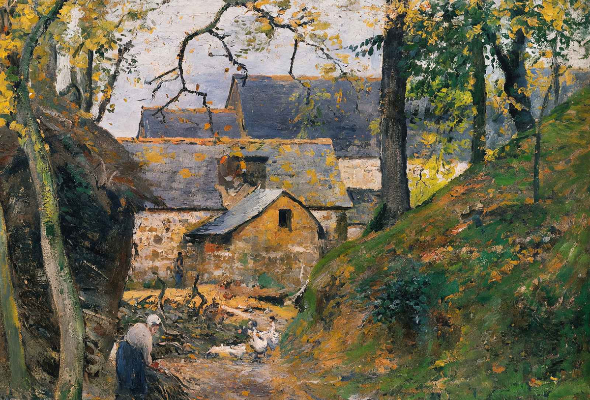 Farm at Montfoucault 1874 Painting by Camille Pissarro Art Print (6 Sizes)