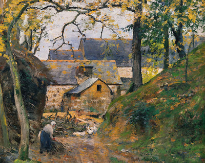 Farm at Montfoucault painting by Camille Pissarro (1874)