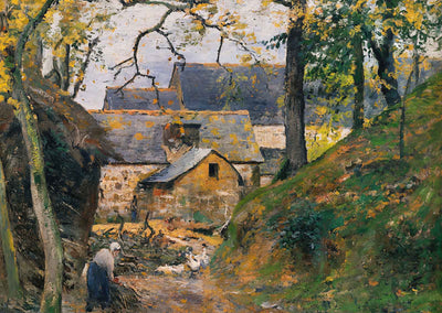 Farm at Montfoucault 1874 Painting by Camille Pissarro Art Print (6 Sizes)