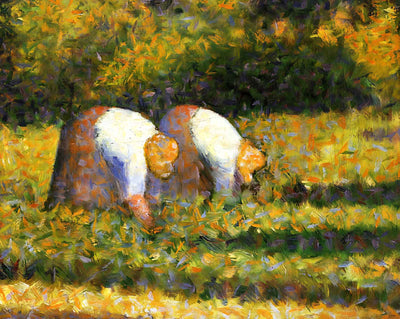 Farm Women at Work fine art print by Georges Seurat (1883)
