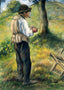 Father Melon Lighting His Pipe Art Print Painting by Camille Pissarro (6 Sizes)