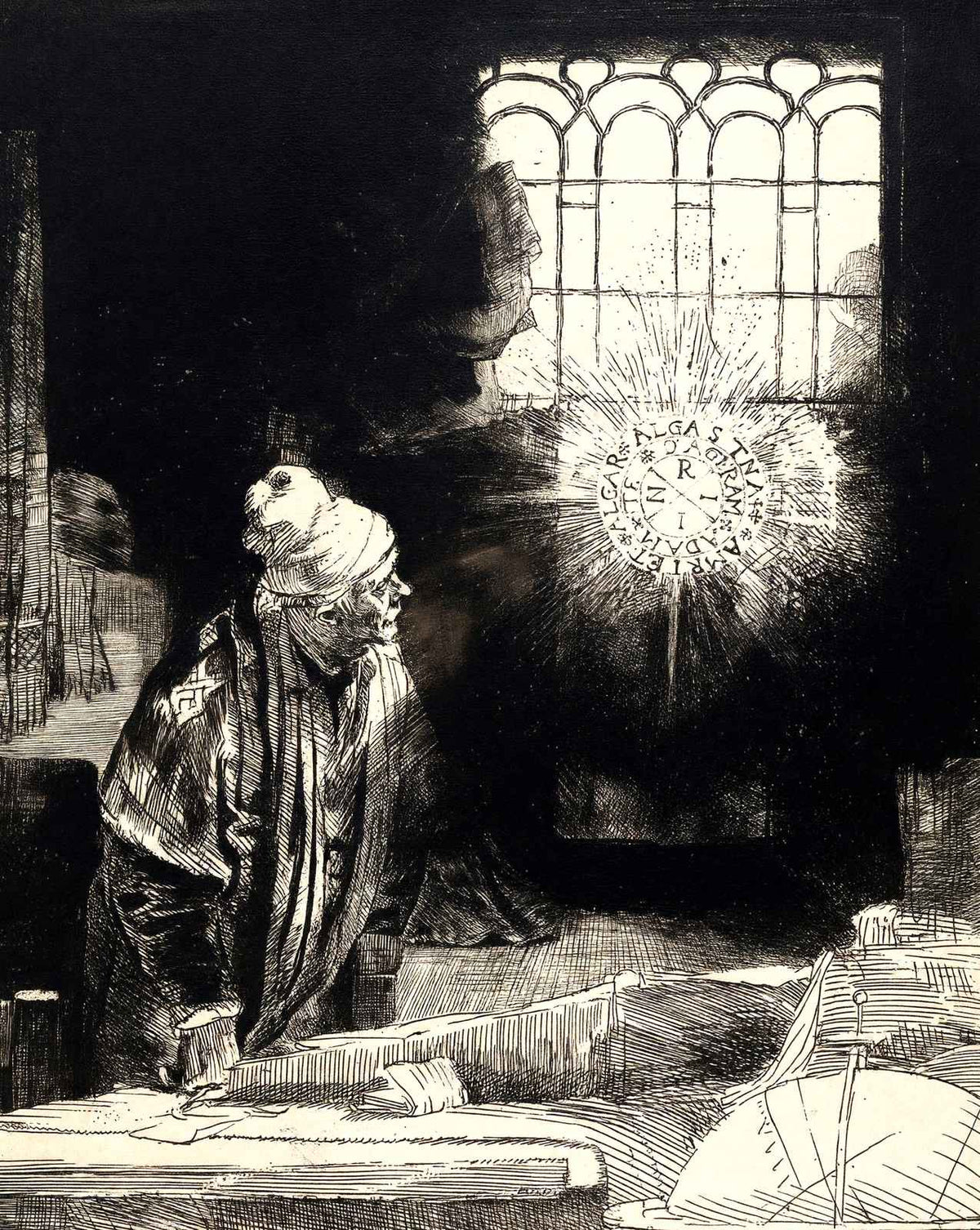 Faust art print by Rembrandt (1652)