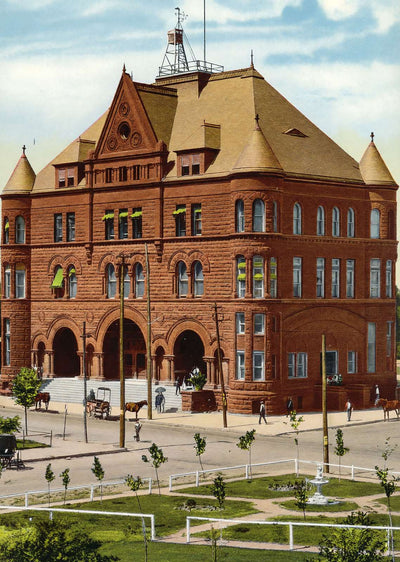 Federal Building Fort Worth in 1906 Vintage Print (7 Sizes) - High Quality