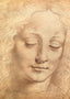 Female Head Art Print 1490 Drawing by Leonardo da Vinci (6 Sizes) - Restored