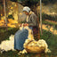 Female Peasant Carding Wool Art Print 1875 by Camille Pissarro (6 Sizes)