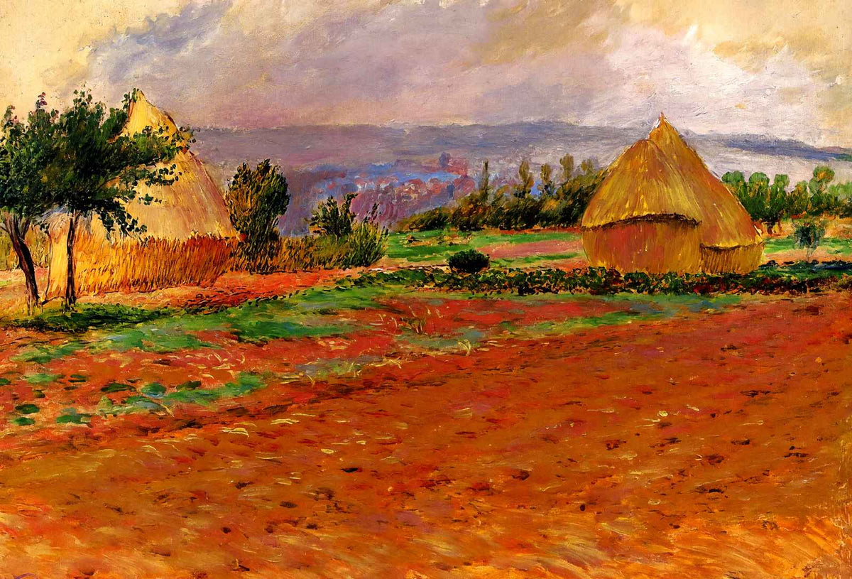Field and Haystacks Fine Art Print 1885 by Pierre-Auguste Renoir (6 Sizes)