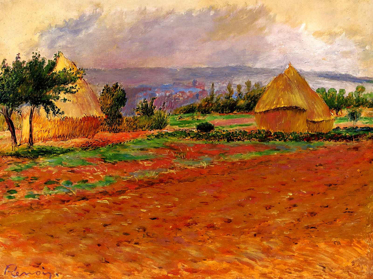 Field and Haystacks Fine Art Print 1885 by Pierre-Auguste Renoir (6 Sizes)