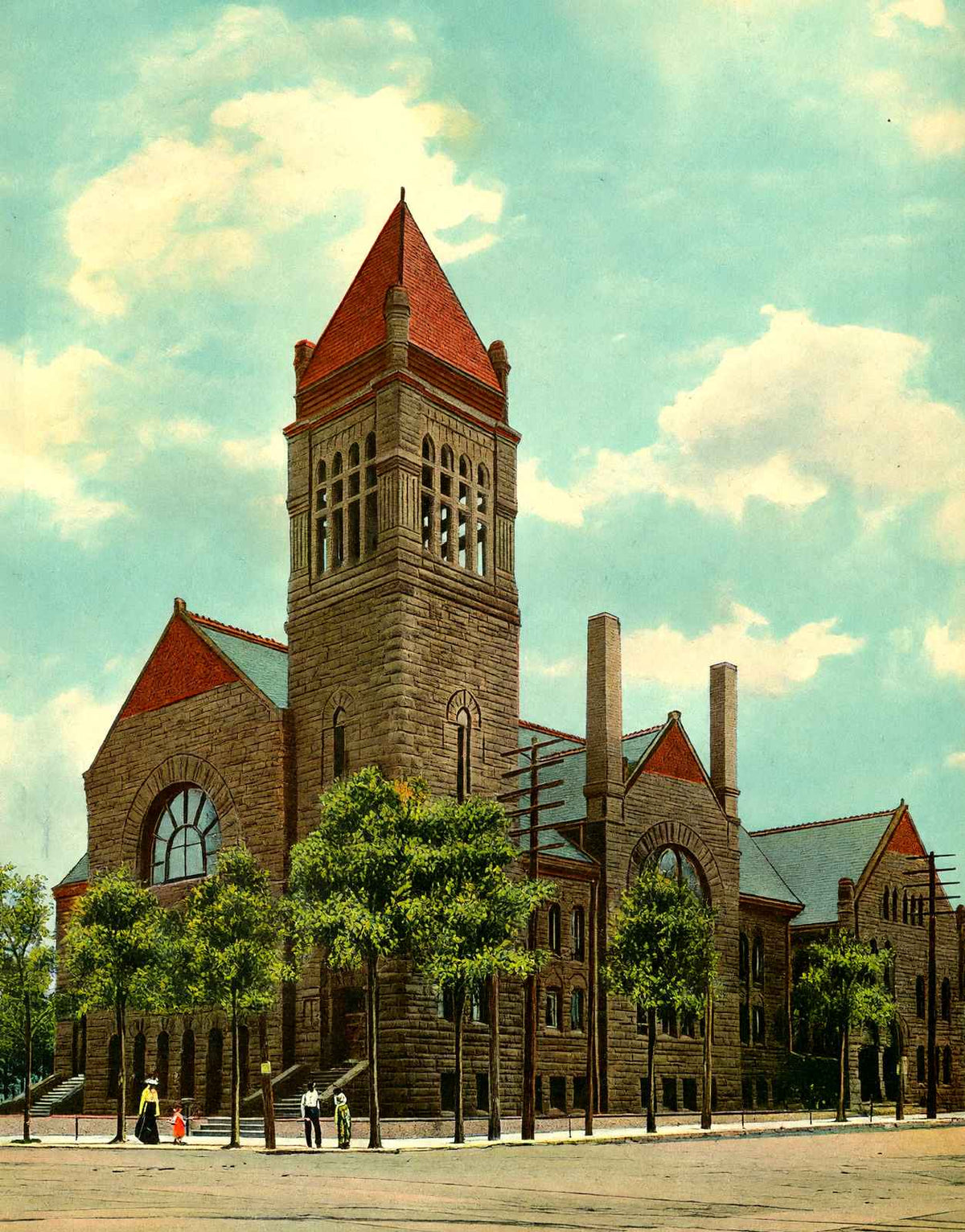First Methodist Church Birmingham Alabama in 1906 Vintage Print (7 Sizes)