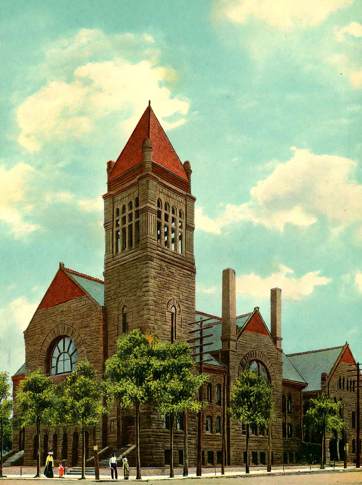First Methodist Church Birmingham Alabama in 1906 Vintage Print (7 Sizes)