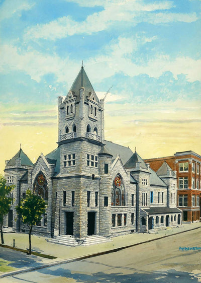 First Baptist Church Beaumont in 1907 Art Print (7 Sizes) - Restored