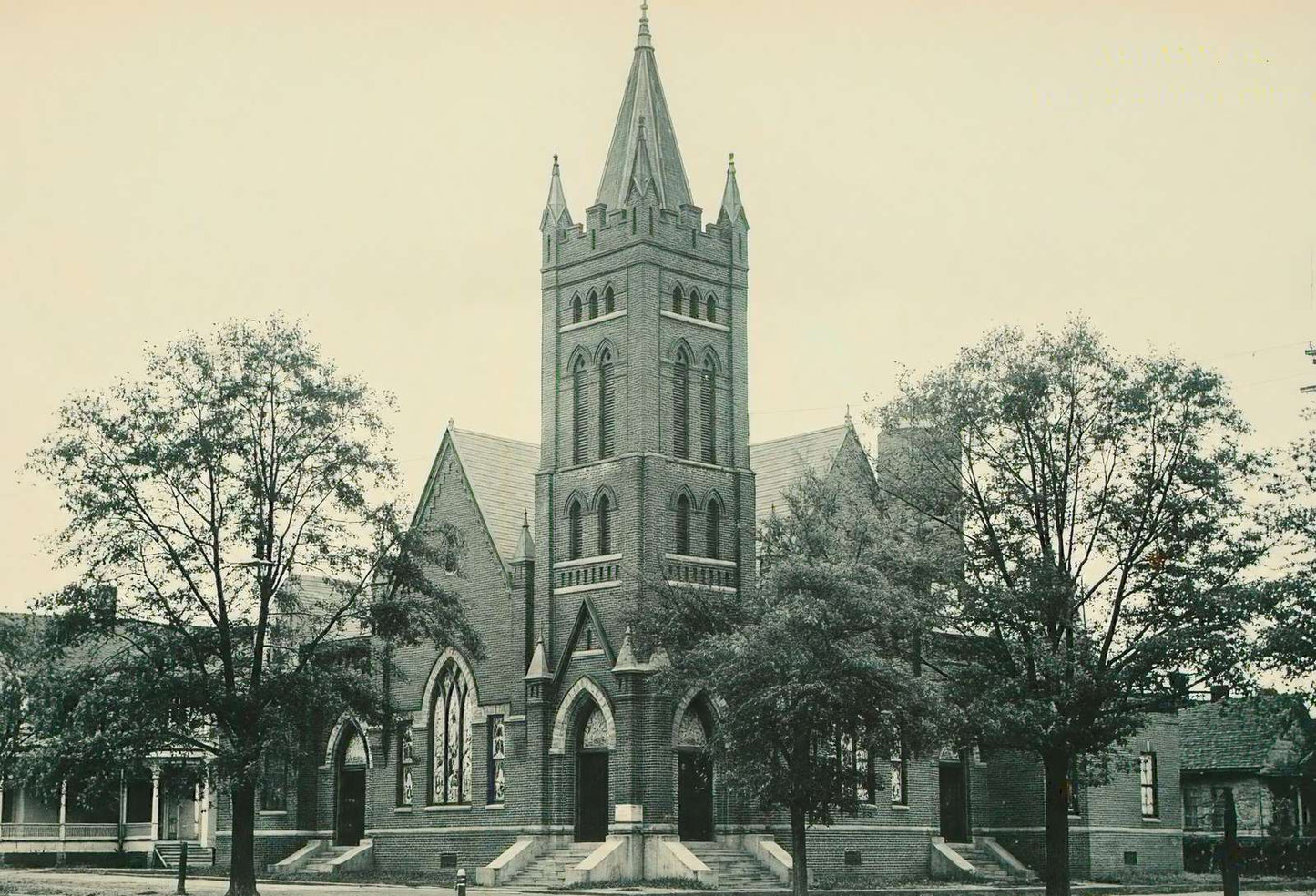 First Methodist Church Albany GA in 1908 Vintage Print (7 Sizes) - Restored
