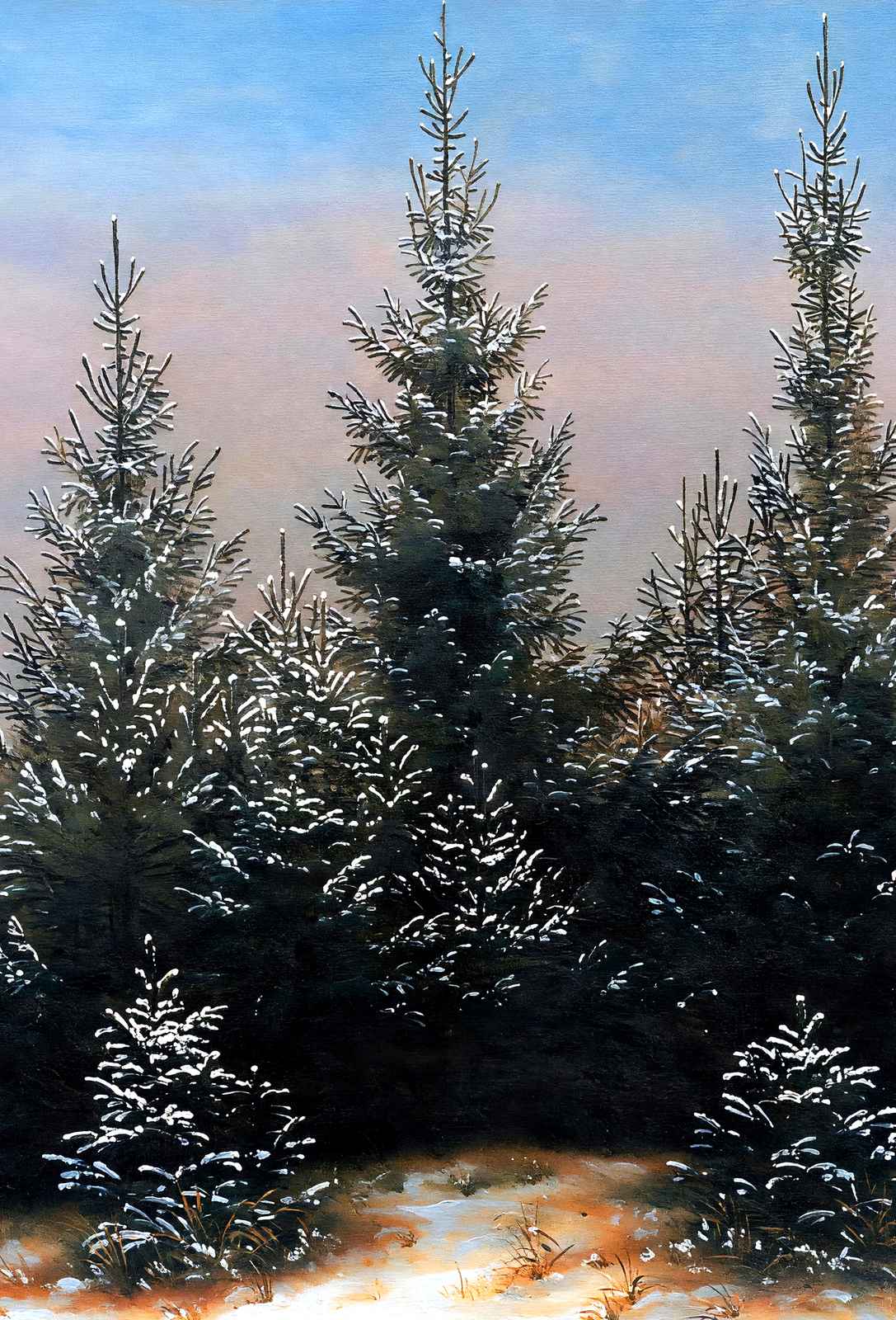 Fir Trees in the Snow 1828 by Caspar David Friedrich Art Print (6 Sizes)