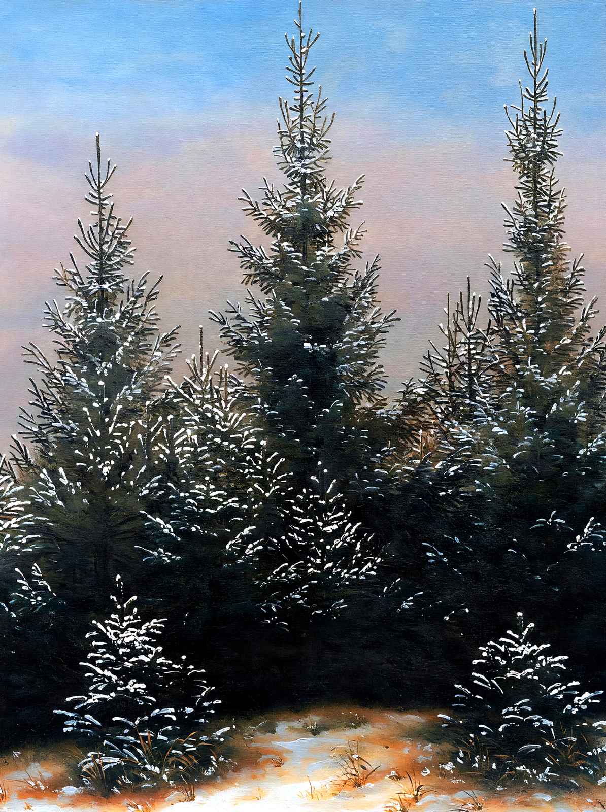 Fir Trees in the Snow 1828 by Caspar David Friedrich Art Print (6 Sizes)