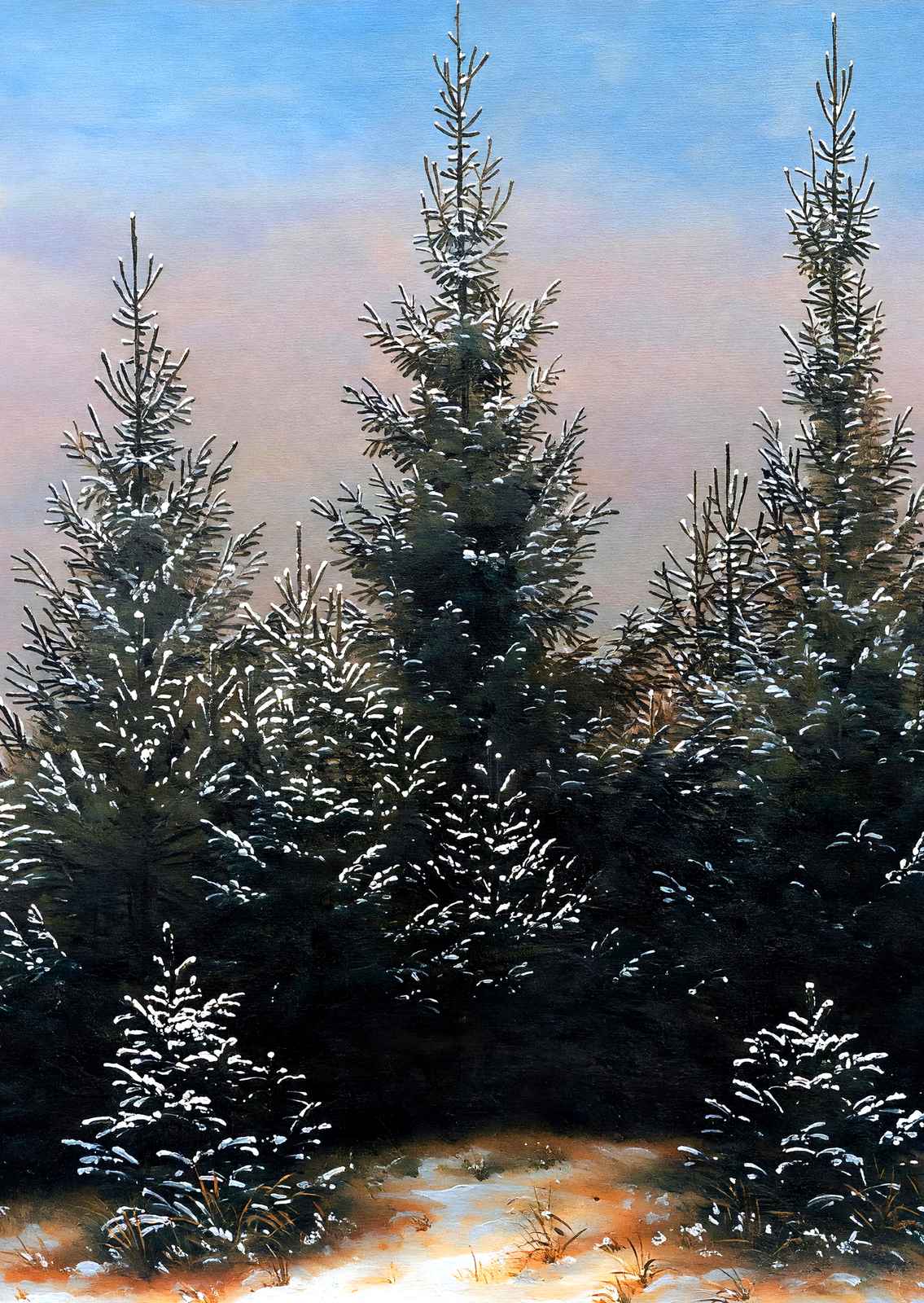 Fir Trees in the Snow 1828 by Caspar David Friedrich Art Print (6 Sizes)
