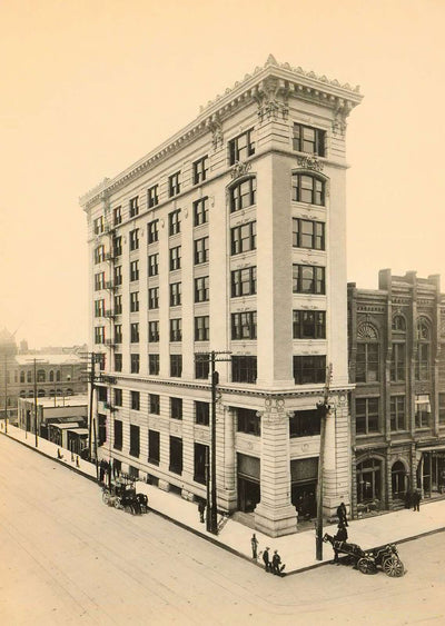 First National Bank Houston in 1906 Vintage Print (7 Sizes) - Retouched