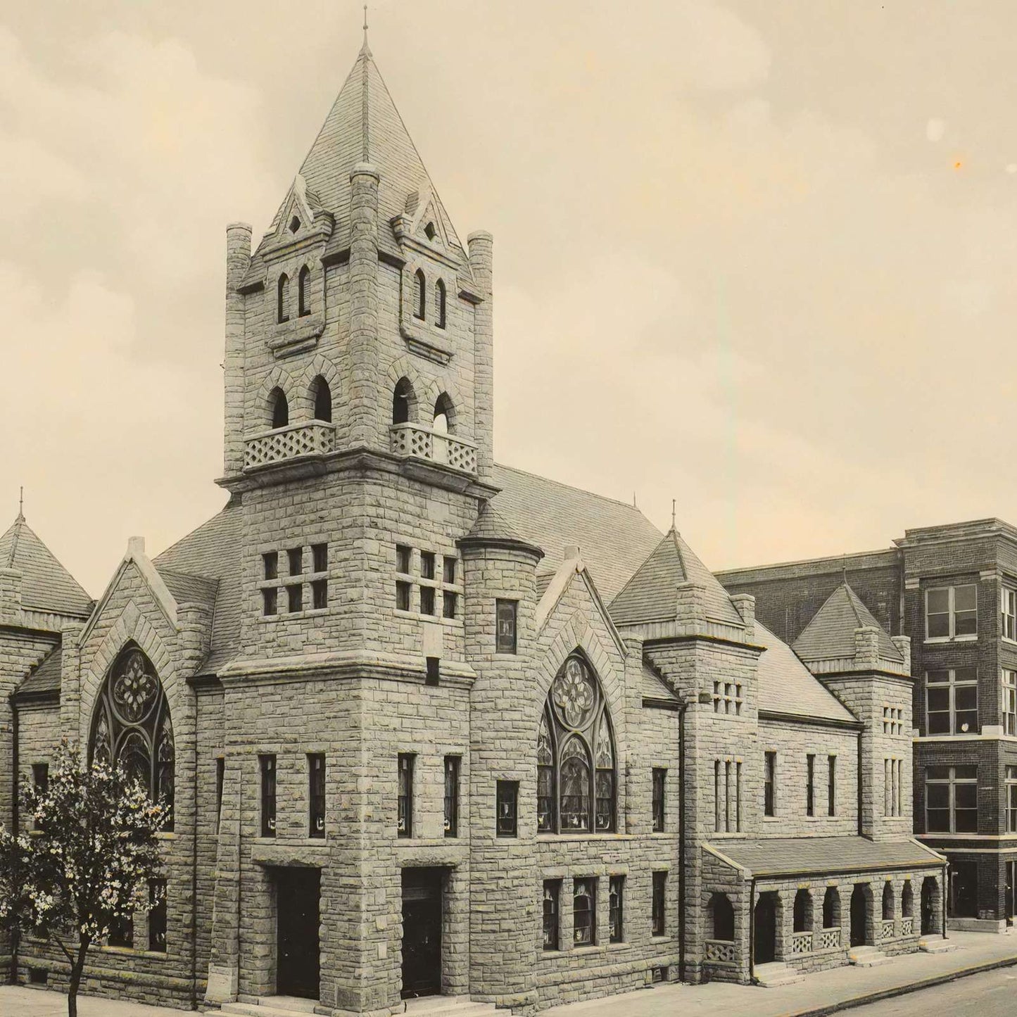 First Baptist Church Beaumont in 1907 Vintage Print (7 Sizes) - Reproduction