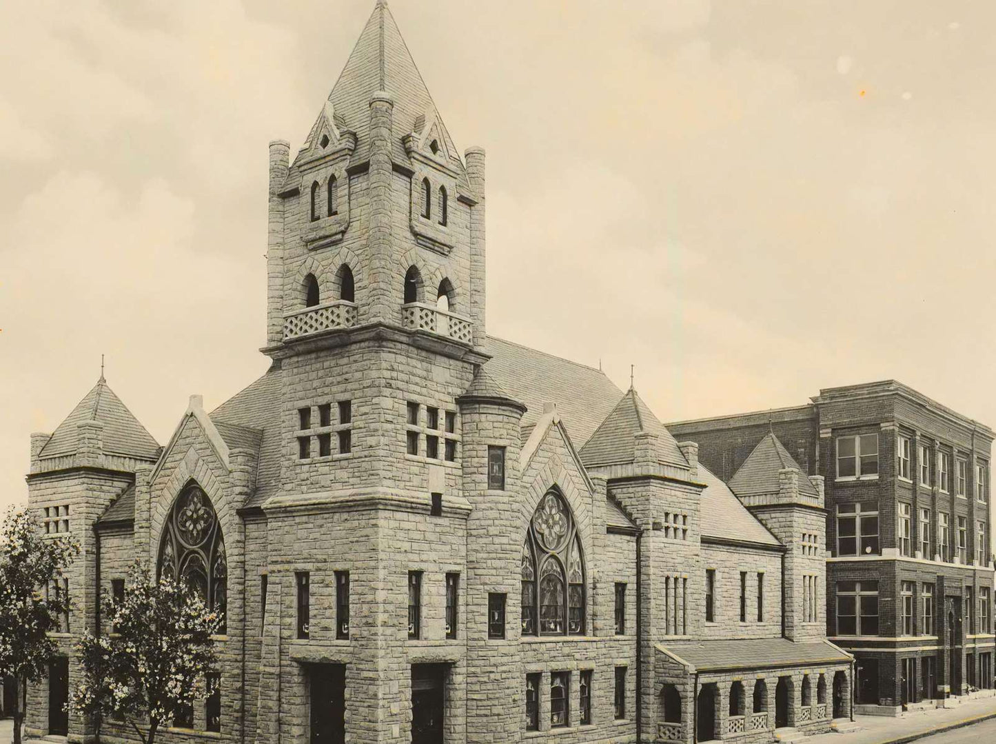 First Baptist Church Beaumont in 1907 Vintage Print (7 Sizes) - Reproduction