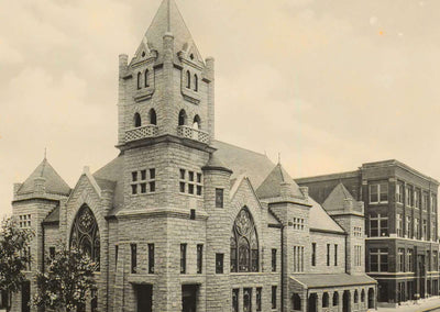 First Baptist Church Beaumont in 1907 Vintage Print (7 Sizes) - Reproduction