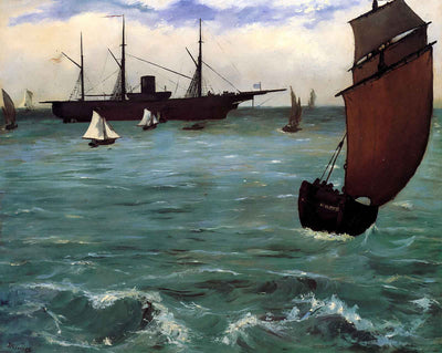 Fishing Boat Coming in Before the Wind (the Kearsarge in Boulogne) fine art print by Edouard Manet (1864)