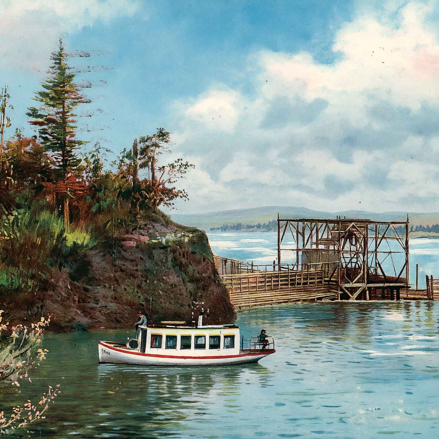 Fish Trap on the Columbia River Oregon in 1908 Vintage Print (7 Sizes)