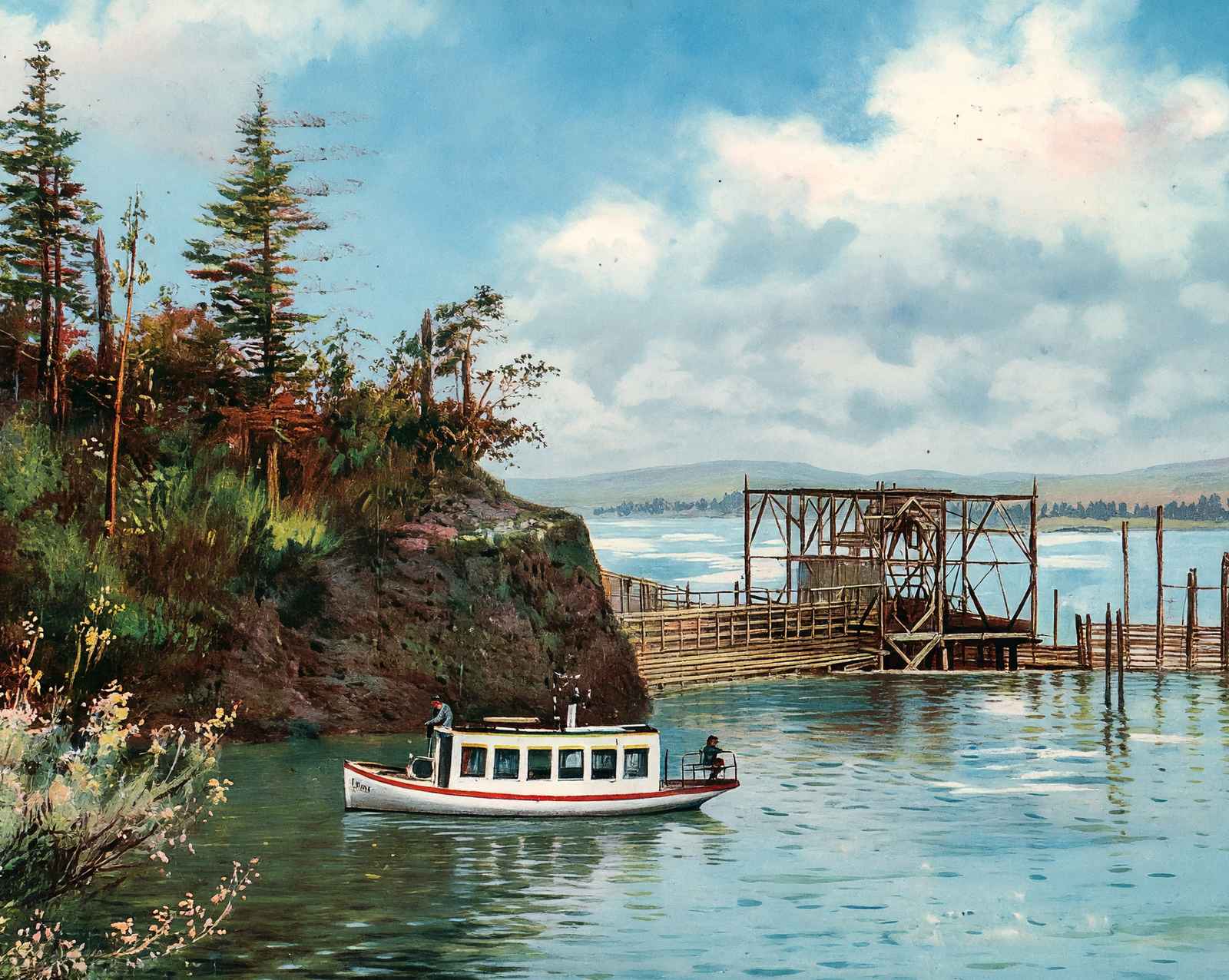 Fish Trap on the Columbia River in 1908 vintage print