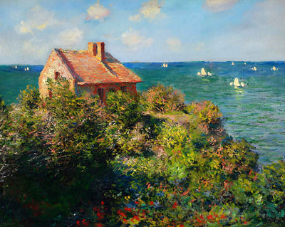 Fisherman's Cottage at Varengeville fine art print by Claude Monet (1882)