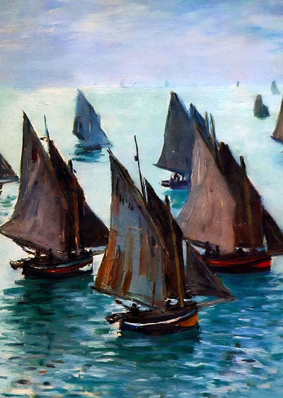 Fishing Boats, Calm Sea 1868 Painting by Claude Monet Art Print (6 Sizes)