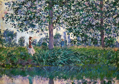 Fishing on the River Epte 1887 Painting by Claude Monet Fine Art Print (6 Sizes)
